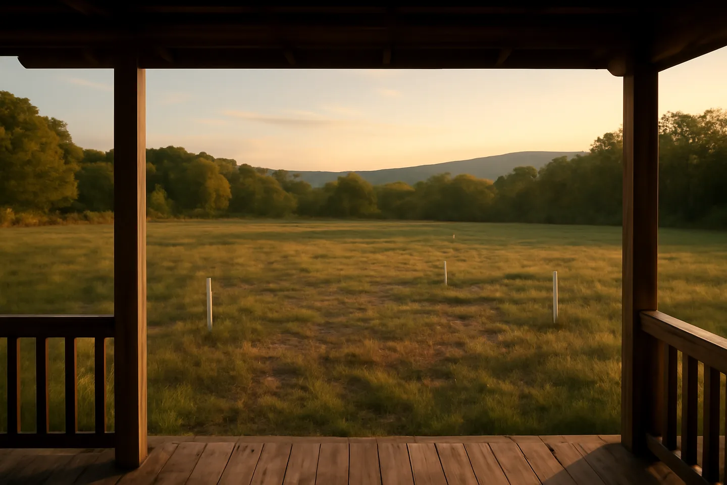 Porch view overlooking a vacant lot for sale