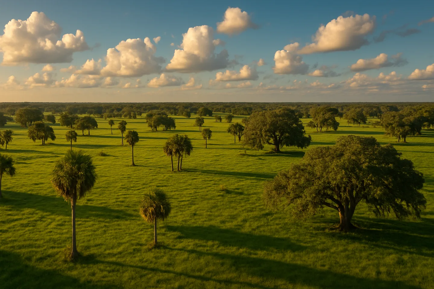 Aerial view of Duval County, Florida rural land