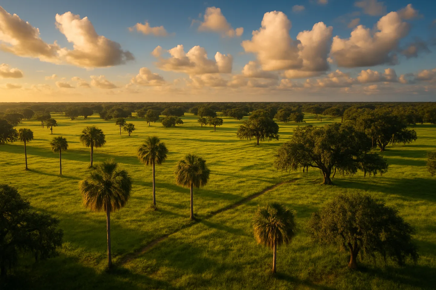 Aerial view of Flagler County, Florida rural land