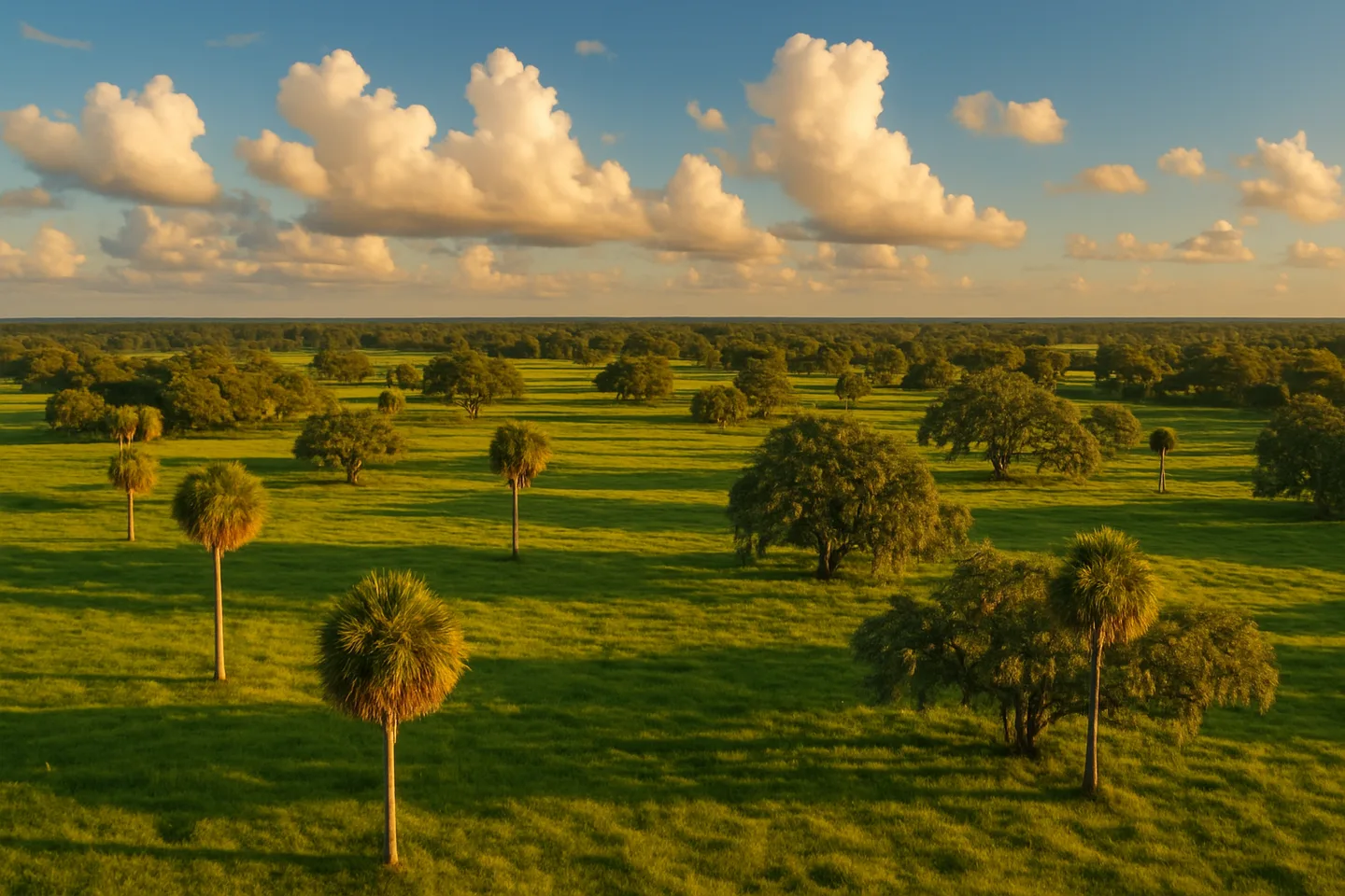 Aerial view of Highlands County, Florida rural land