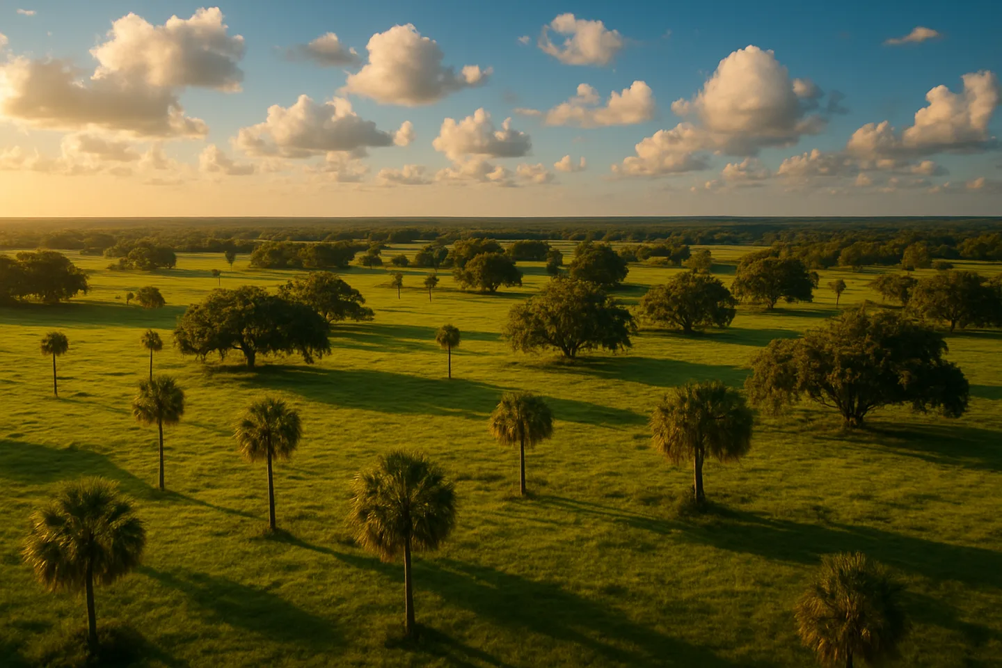 Aerial view of Hillsborough County, Florida rural land