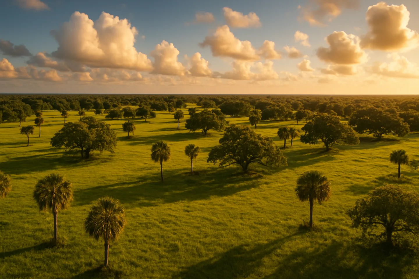 Aerial view of Santa Rosa County, Florida rural land