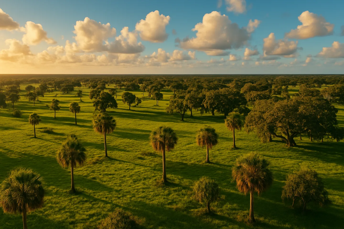 Aerial view of Sarasota County, Florida rural land